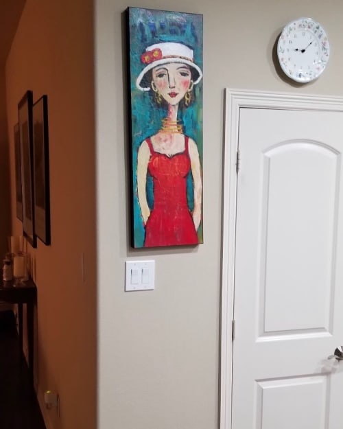Lady in Hat Painting | Oil And Acrylic Painting in Paintings by Elaine Lanoue