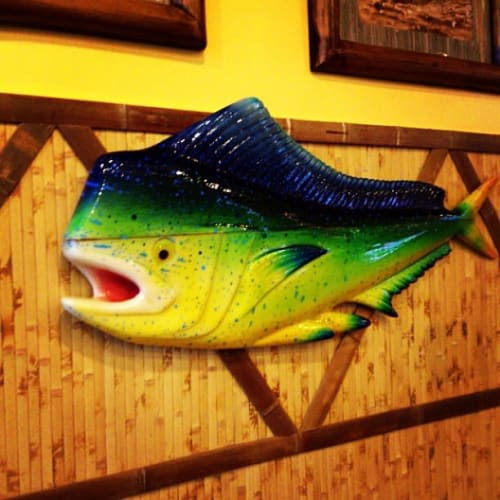 Tropical Fish Surfboard Sculpture | Sculptures by Carvinart | Shaka Burrito in New York