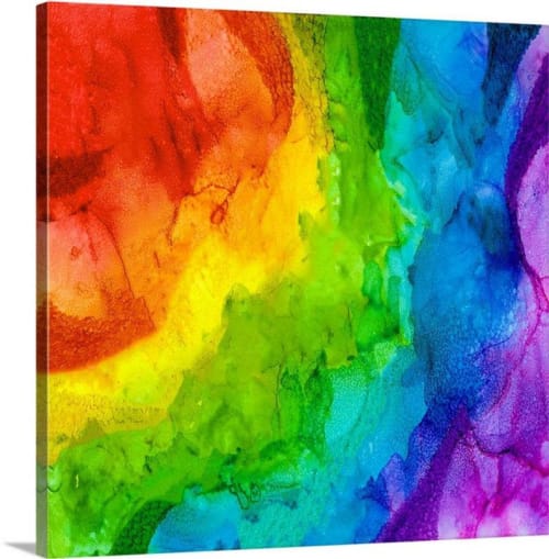 Rainbow Acrylic Painting | Oil And Acrylic Painting in Paintings by Debby Neal Arts