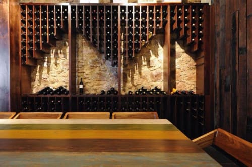 Seating, Tables and Wine Rack | Furniture by Marco Bogazzi | Casa Del Horno in Panama City