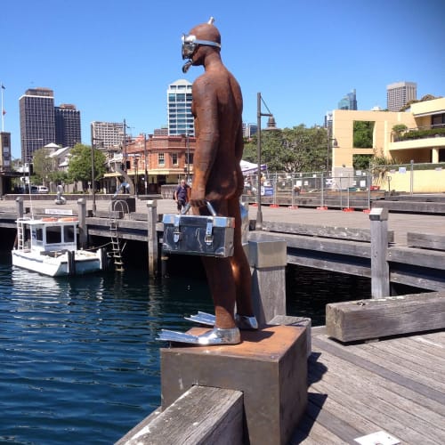 Fish Out Of Water | Public Sculptures by Nicole Allen Sculpture | Finger Wharf in Woolloomooloo