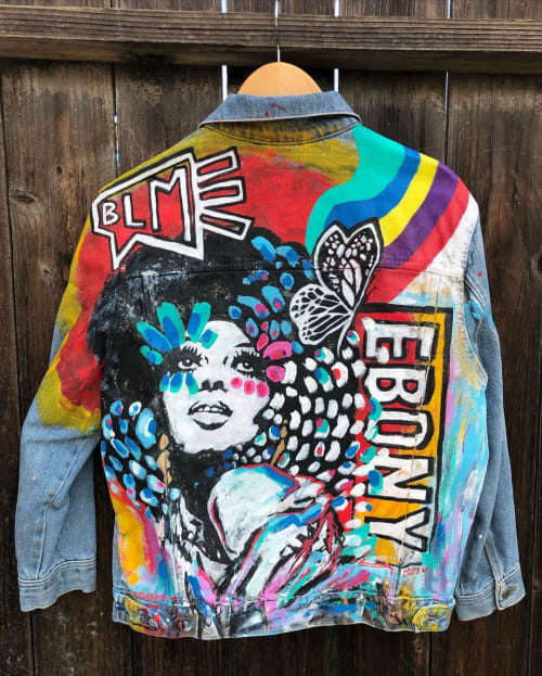 Diana Ross Hand Painted Jacket | Apparel in Apparel & Accessories by ShammyBuns Art (SBA)