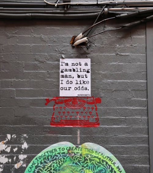 Our Odds | Street Murals by WRDSMTH | Freeman Alley, NYC in New York