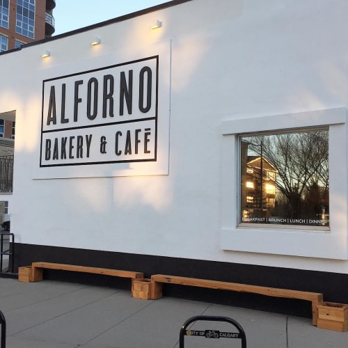 Douglas Fir Benches | Benches & Ottomans by AdrianMartinus Design | Alforno Bakery & Cafe in Calgary