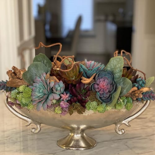 Silk Succulent Centerpiece | Floral Arrangements by Fleurina Designs