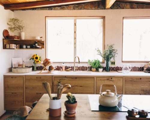 Kitchen Cabinets And Island By Fire On The Mesa Seen At The Joshua