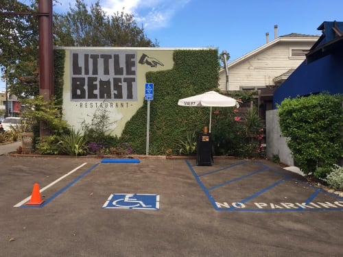 Exterior Painted Sign | Signage by Leaf Cutter Studio | Little Beast Restaurant in Los Angeles