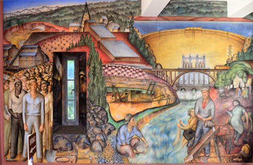 California Industrial Scenes | Murals by John Langley Howard | Coit Tower in San Francisco