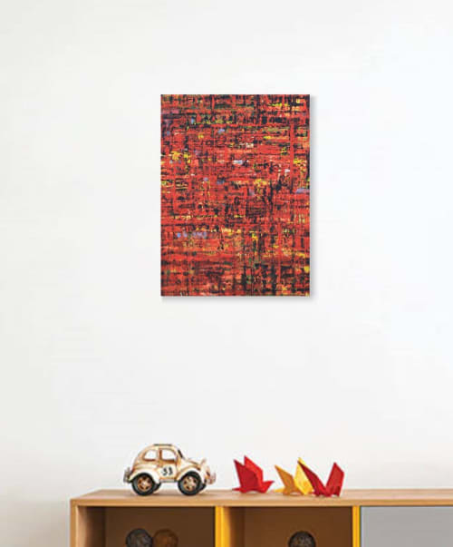 Red Textured Modern Painting | Paintings by Rx Texture / Roxanne Smit