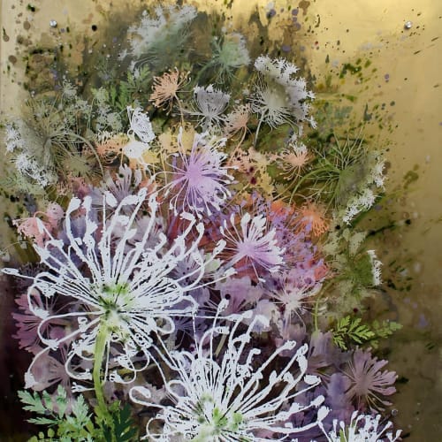 Dill Flowers | Oil And Acrylic Painting in Paintings by Cara Enteles Studio