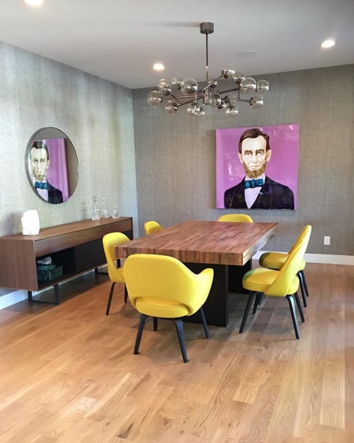 Abraham Lincoln in Pink | Paintings by Ashley Longshore