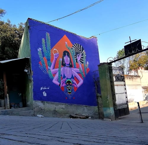 Painted Mural "Samsara" | Street Murals by Fabifa | Panteón Guadalupe Mixcoac in Ciudad de México