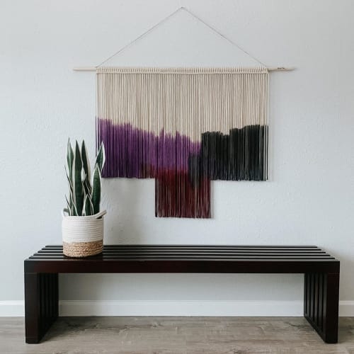 Large Purple Macrame Wall Hanging , Fiber Art | Wall Hangings by Love & Fiber