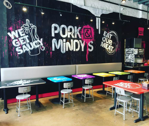 Pork & Mindy's Mural | Murals by Tracee Badway | Pork & Mindy's in Chicago