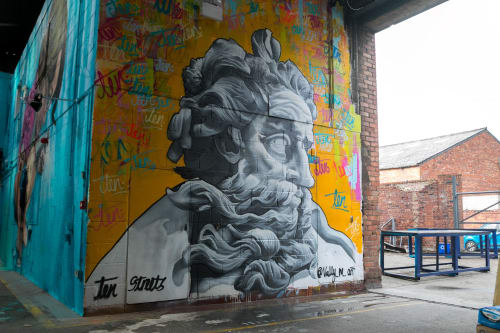 Zeus | Street Murals by CALUM MEDFORTH | Ten Streets Market in Liverpool