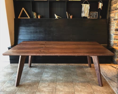 Walnut Cafe Tables | Tables by Pratt Woodworks | Three Twigs Bakery in Springfield