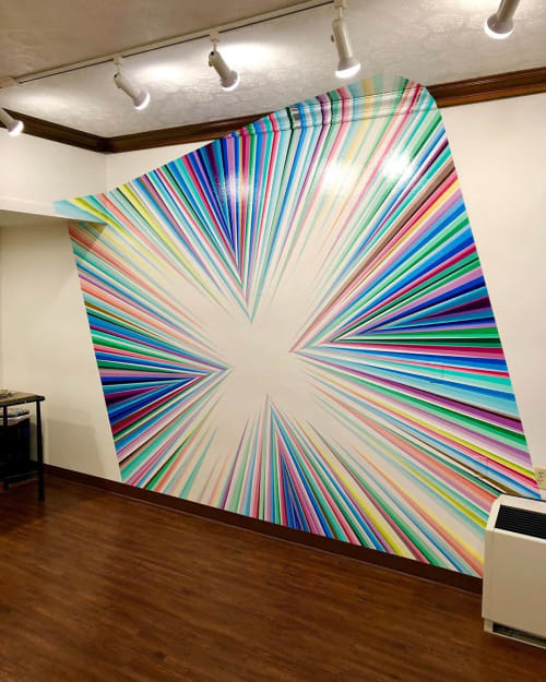 Geometric Wall Mural | Murals by Gibbs Rounsavall Artist | Galt House Hotel, A Trademark Collection by Wyndham in Louisville