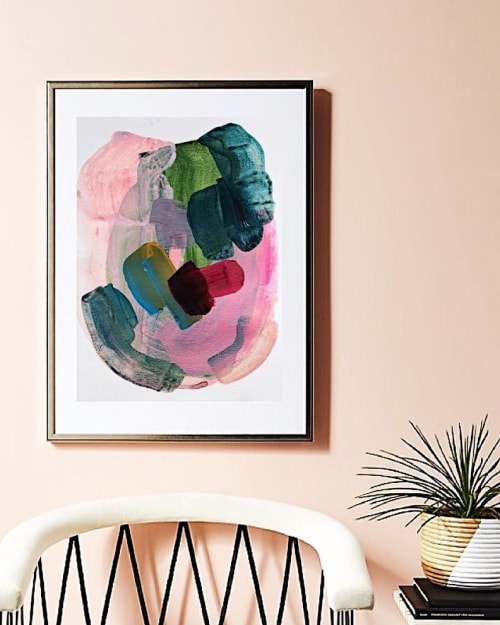 Portrait Pink | Oil And Acrylic Painting in Paintings by maja dlugolecki