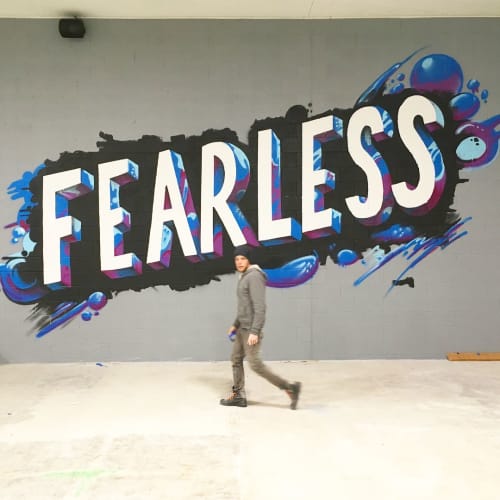 Mural lettering | Murals by Tim Carmany | The Warehouse Training and Performance in North Canton