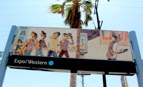 Ephemeral Views | Public Mosaics by Ronald J. Llanos | Expo/Western Lightrail Station, Los Angeles. in Los Angeles