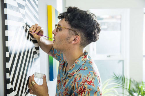 "Pink Makes The Boys Wink", Painting, by Charlie Oscar Patterson in
Private Home, London