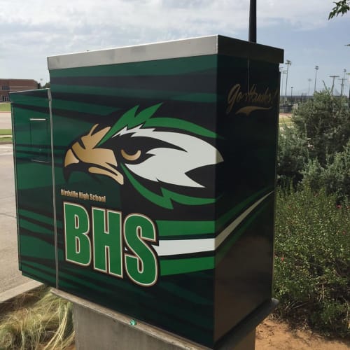 Birdville High School Hawk Signal Box | Art & Wall Decor by Sarah Green | Birdville High School in North Richland Hills