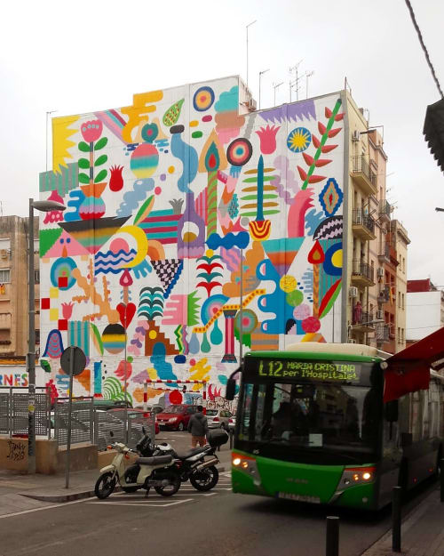 "Jardín Mágico" mural | Murals by Zosen | Torrassa in L'Hospitalet de Llobregat