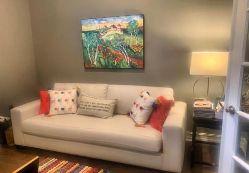 Sailboat Landscape Painting | Mixed Media by Elaine Lanoue