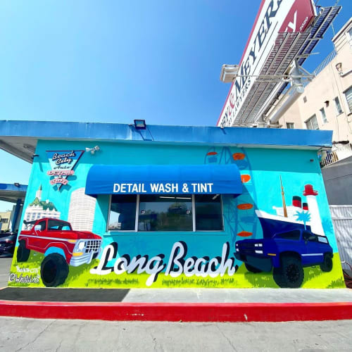 Beach City Mural | Murals by WHOSVLAD | Beach City Auto Detail & Tint in Long Beach
