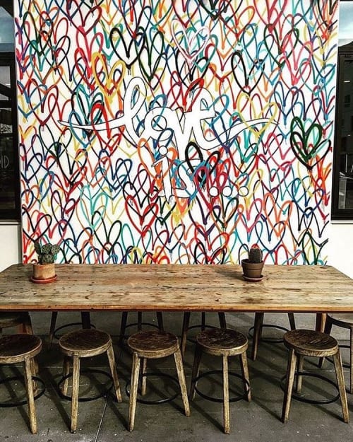 Custom Mural Lovewall By Jgoldcrown Seen At Cafe Gratitude Arts District Los Angeles Wescover