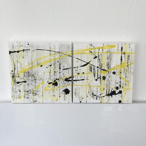 Light Breeze Silver-Yellow | Paintings by Beata Zielinska