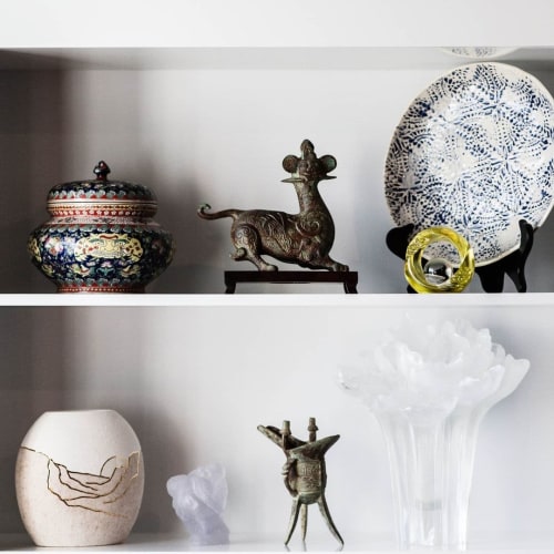 LIULI Crystal Art Crystal Peony Bloom (Powdered White) | Sculptures by Lawrence & Scott | Lawrence & Scott in Seattle