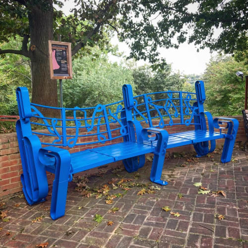 Blues Benches | Sculptures by Howard Connelly | Takoma Urban Park in Takoma Park