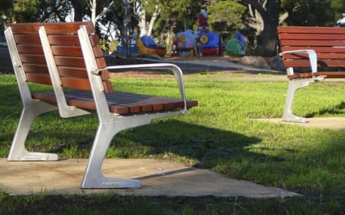 Fulcrum Street Furniture Suite | Benches & Ottomans by Andrew Gibbs | Coburg Lake Reserve in Coburg North