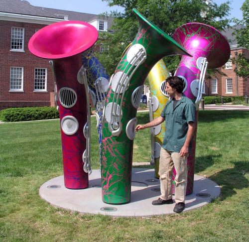 Hyattsville Horns | Sculptures by Christopher Janney | Hyattsville Justice Center in Hyattsville