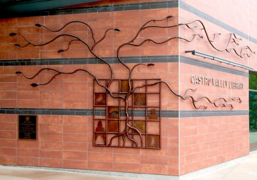 Tree of Knowledge | Sculptures by Eric Powell | Castro Valley Library in Castro Valley