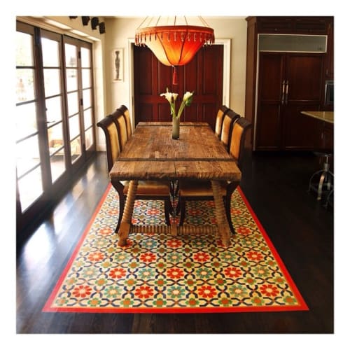 Custom Painted Rug By Londubh Studio Seen At Private Residence