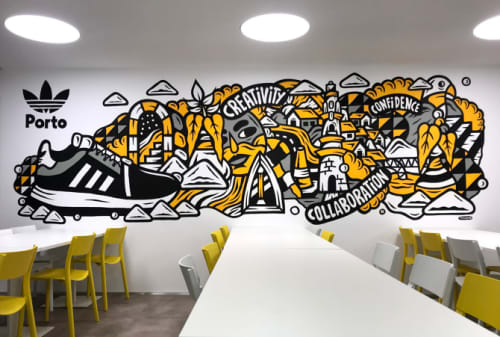 Indoor Mural | Murals by THE CAVER | adidas Store Santa Catarina in Porto