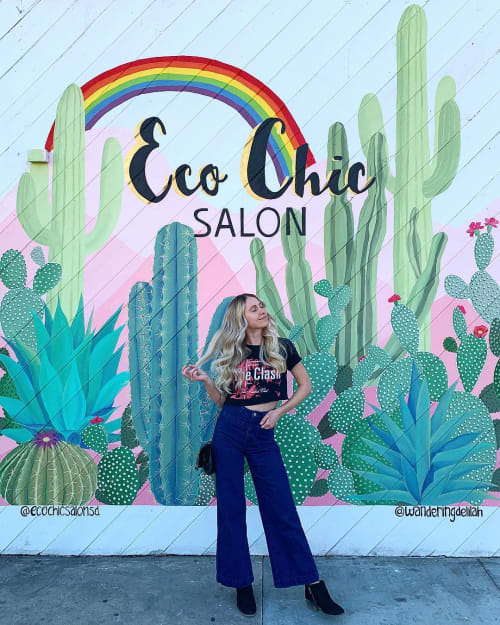 Eco Chic Salon Mural | Murals by Wandering Delilah (Delilah Strukel) | Eco Chic Salon in San Diego