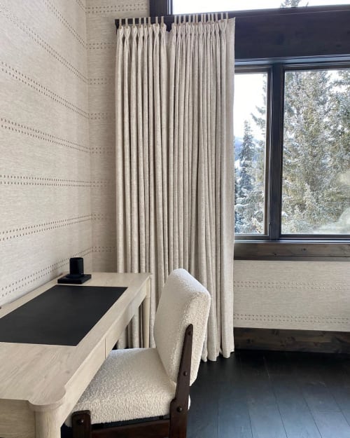 WOVEN White CURTAINS | Curtains & Drapes by M2C Studio | Yellowstone Club in Big Sky