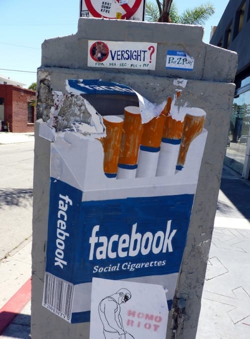 Facebook Social Cigarettes | Street Murals by 2wenty | Downtown Los Angeles in Los Angeles
