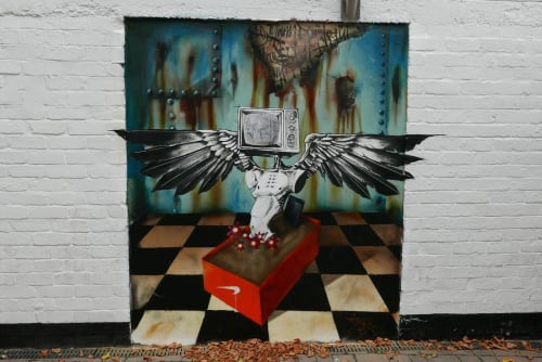 Street Mural | Street Murals by Tommy Fiendish | 2 PIGS in Cheltenham