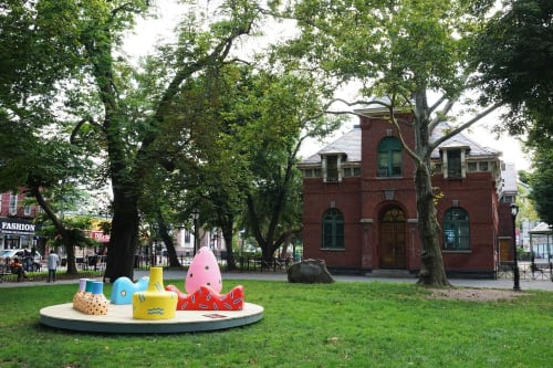 Stick Stump & The Lawn Lumps | Public Sculptures by CHIAOZZA | Tappen Park in Staten Island