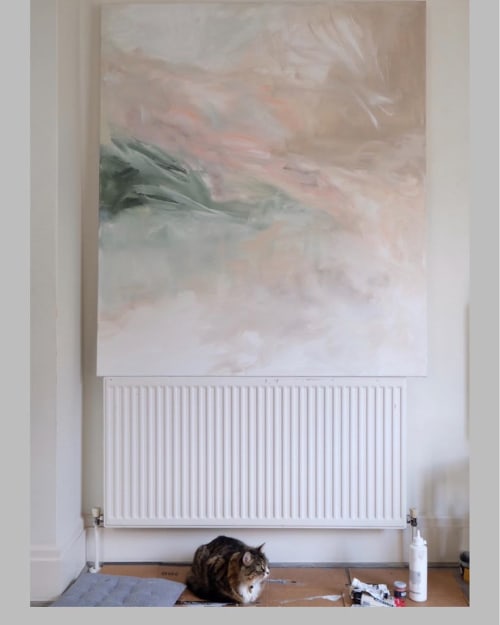 Pink Abstract Painting | Oil And Acrylic Painting in Paintings by Alice Watt