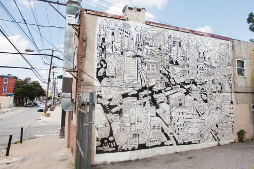 Eraserhood Mural | Street Murals by Hawk Krall | El Purepecha in Philadelphia