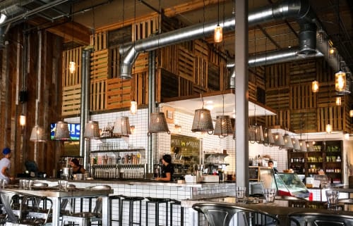 Pallets Wall | Chairs by Arika Jacobs Design Studio | Sage Vegan Bistro - Culver City in Culver City