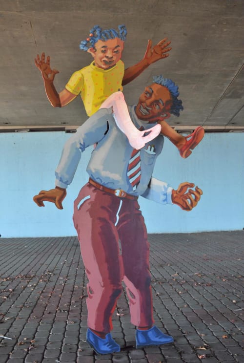 Neighborhood Convergence | Public Sculptures by M. Louise Stanley | Powell Street Underpass in Emeryville