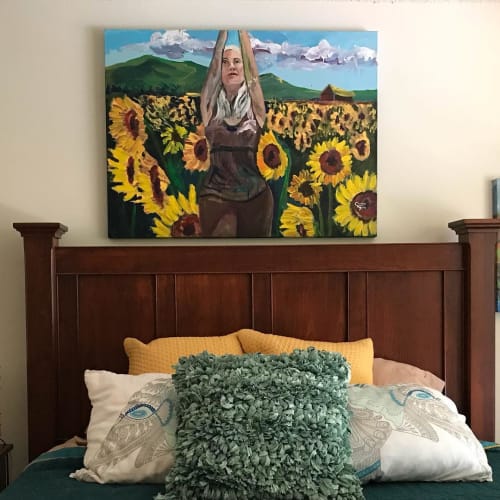Sunflower Warrior Girl | Paintings by Caroline Karp Artist