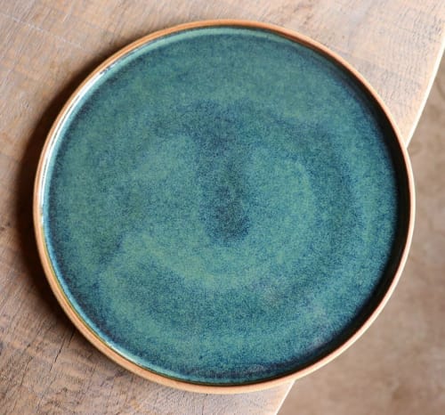 Dinner Plate in Lagoon Glaze | Ceramic Plates by Ceramics by Charlotte