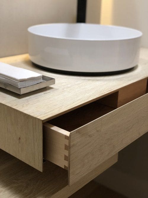 Eloise Floating Vanity And Shelf By Mez Works Furniture Seen At Private Residence Alamo Wescover